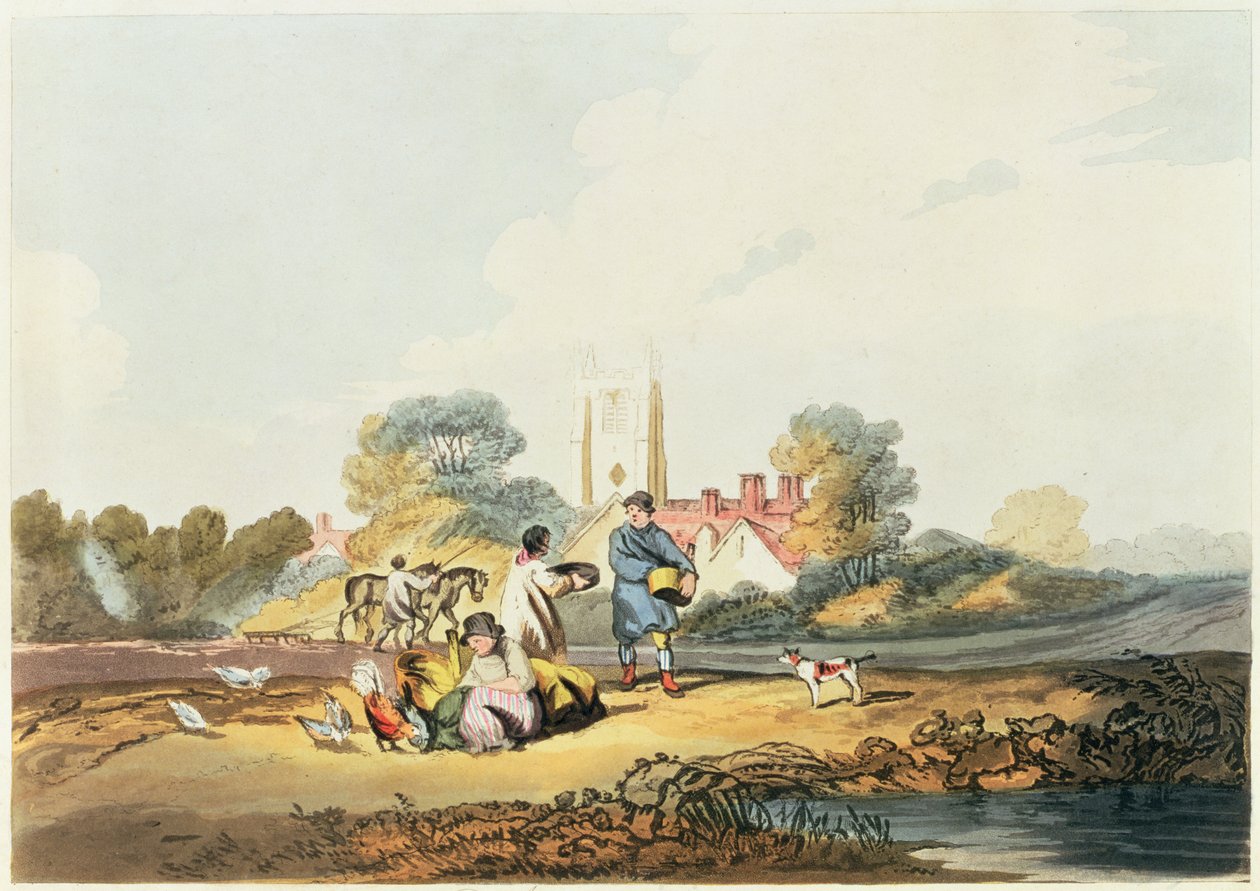 शरद ऋतु, बुवाई के अनाज, 1818 (हाथ के रंग का नक़्क़ाशी और जलीय पदार्थ) द्वारा जोसेफ मैलॉर्ड विलियम टर्नर