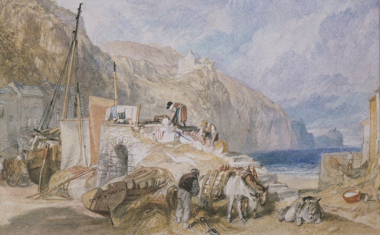 कॉम्बे मार्टिन, डेवोनशायर, c.1824 (पेन और काली स्याही के साथ ग्रेफाइट पर पानी के रंग) द्वारा जोसेफ मैलॉर्ड विलियम टर्नर