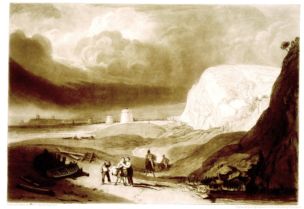 F.34.II, बेक्सहिल के पास मार्टेलो टॉवर्स, ससेक्स, &39;लिबर स्टडियोरियम&39; से, विलियम साय द्वारा उत्कीर्ण, द्वारा जोसेफ मैलॉर्ड विलियम टर्नर