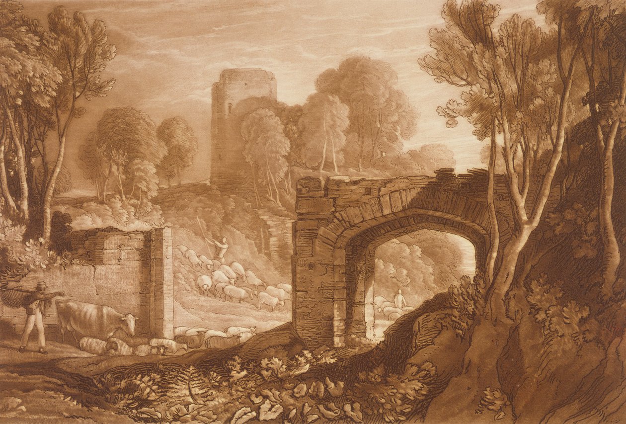 F.67.I ईस्ट गेट, विन्हेल्सिया, &39;लिबर स्टडियोरम&39; से, सैमुअल विलियम रेनॉल्ड्स द्वारा उत्कीर्ण, 1819 द्वारा जोसेफ मैलॉर्ड विलियम टर्नर