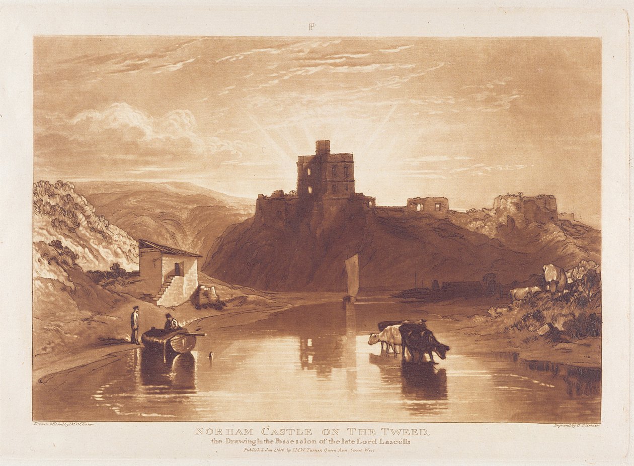 नॉरहम कैसल, चार्ल्स टर्नर (1773-1857) द्वारा उत्कीर्ण 1859-61 द्वारा जोसेफ मैलॉर्ड विलियम टर्नर