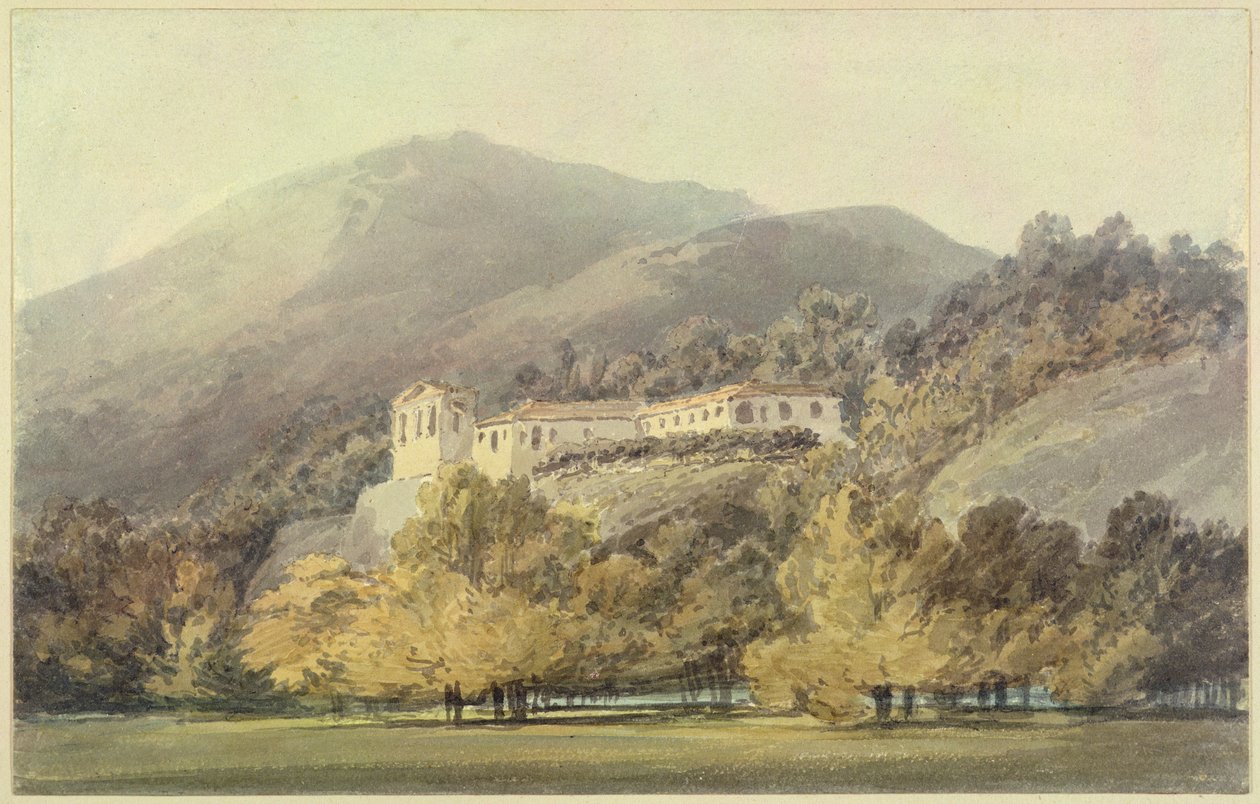 सांता लूसिया, ए कान्वेंट, कैसर्टा के पास, c.1795 (कागज पर पेंसिल से अधिक) द्वारा जोसेफ मैलॉर्ड विलियम टर्नर