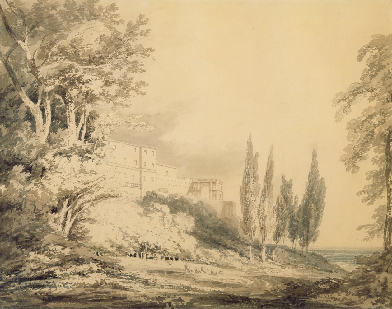 विला डीएस्ट, c.1796 (कागज पर ग्रेफाइट पर नीला और ग्रे धो) द्वारा जोसेफ मैलॉर्ड विलियम टर्नर