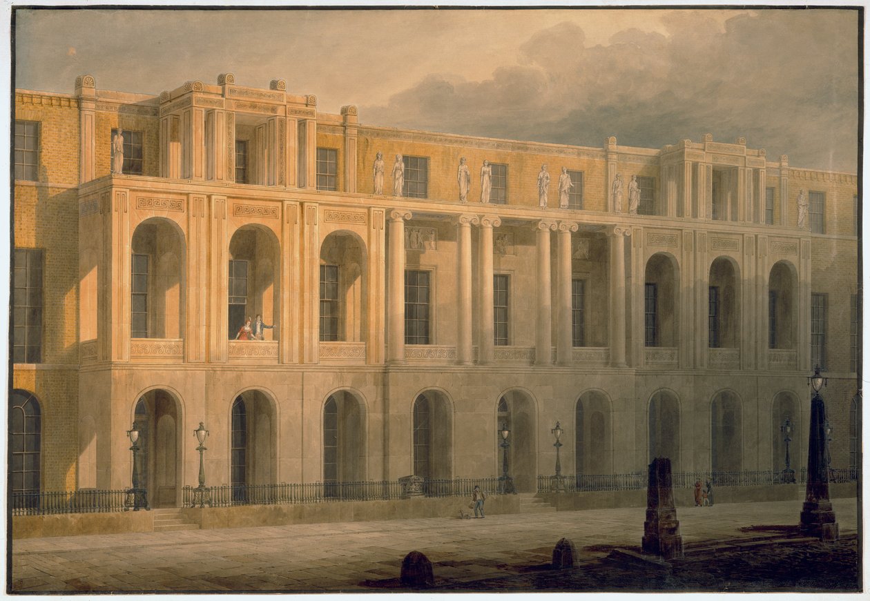 13-15 लिंकन इन फील्ड्स के लिए विस्तारित ऊंचाई के लिए डिज़ाइन। 1813 द्वारा जोसेफ माइकल गैंडी