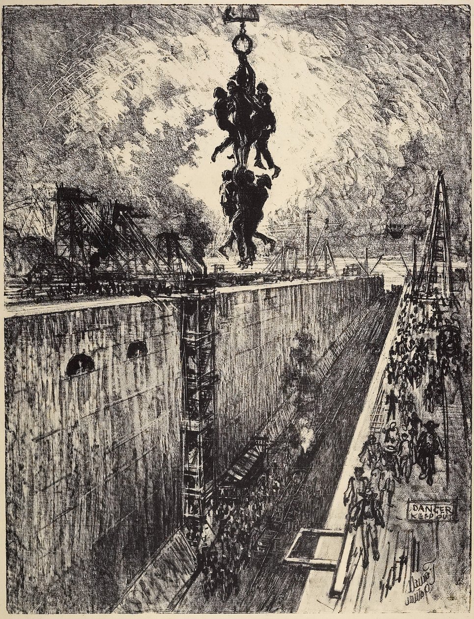 द एंड ऑफ द डे, गैटून लॉक, 1912 द्वारा जोसेफ पेनेल