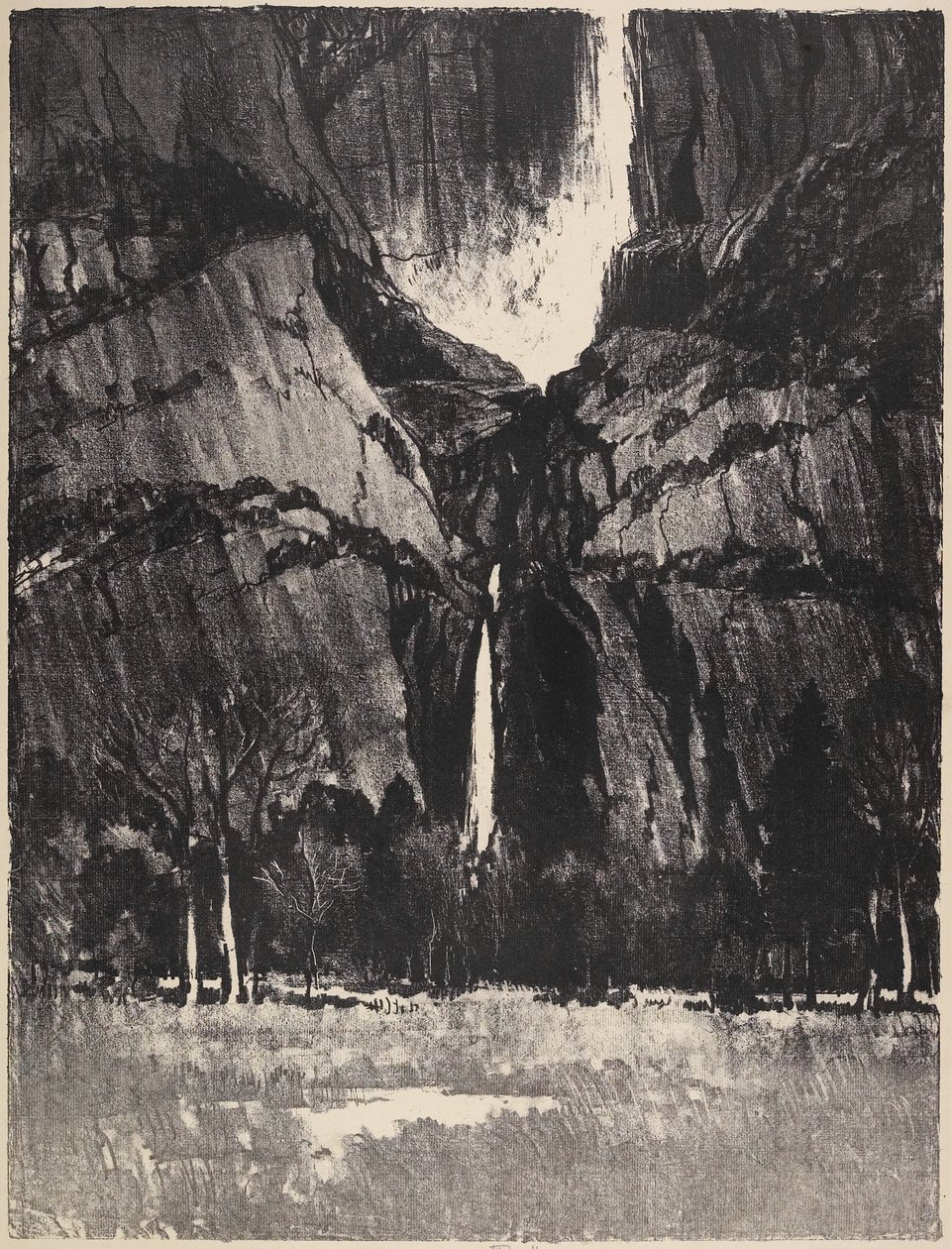 द लोअर फॉल्स, योसेमाइट, 1912 द्वारा जोसेफ पेनेल