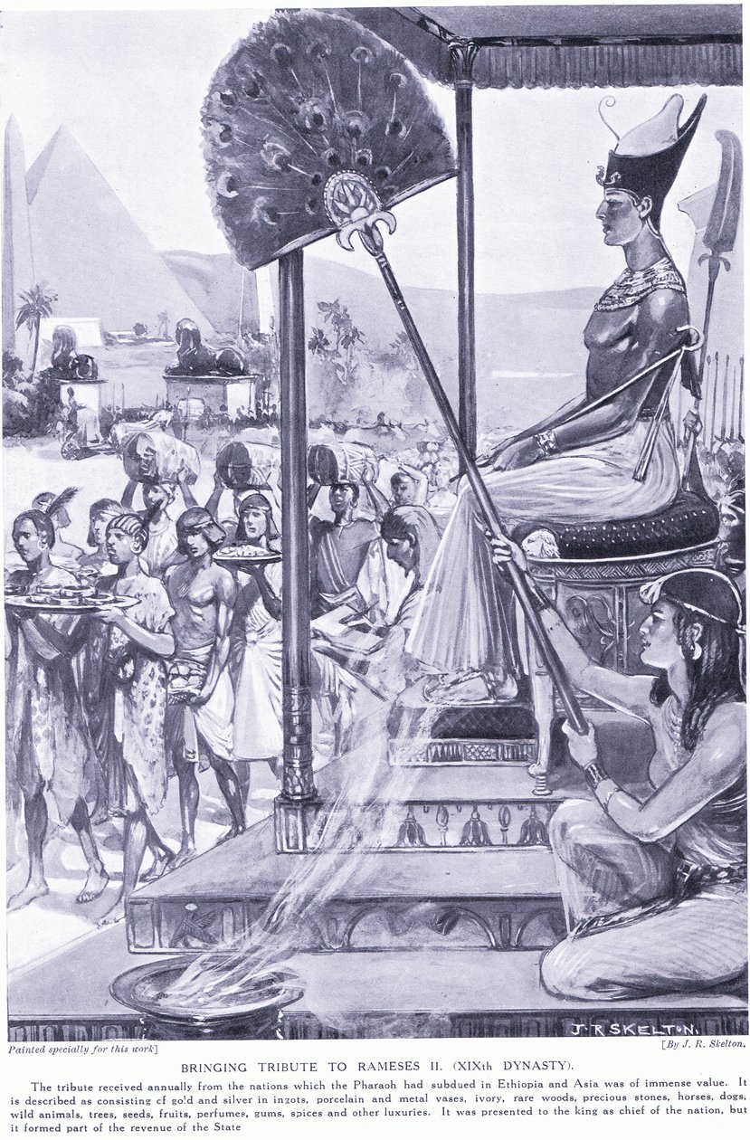 रामसे द्वितीय (XIX राजवंश) के लिए श्रद्धांजलि, c.1920 द्वारा जोसेफ रैटक्लिफ स्कीलटन