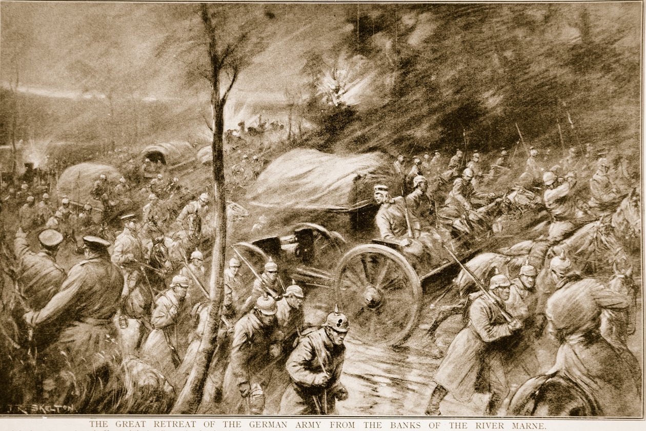 1914 में मार्ने नदी के तट से जर्मन सेना का महात्याग द्वारा जोसेफ रैटक्लिफ स्कीलटन