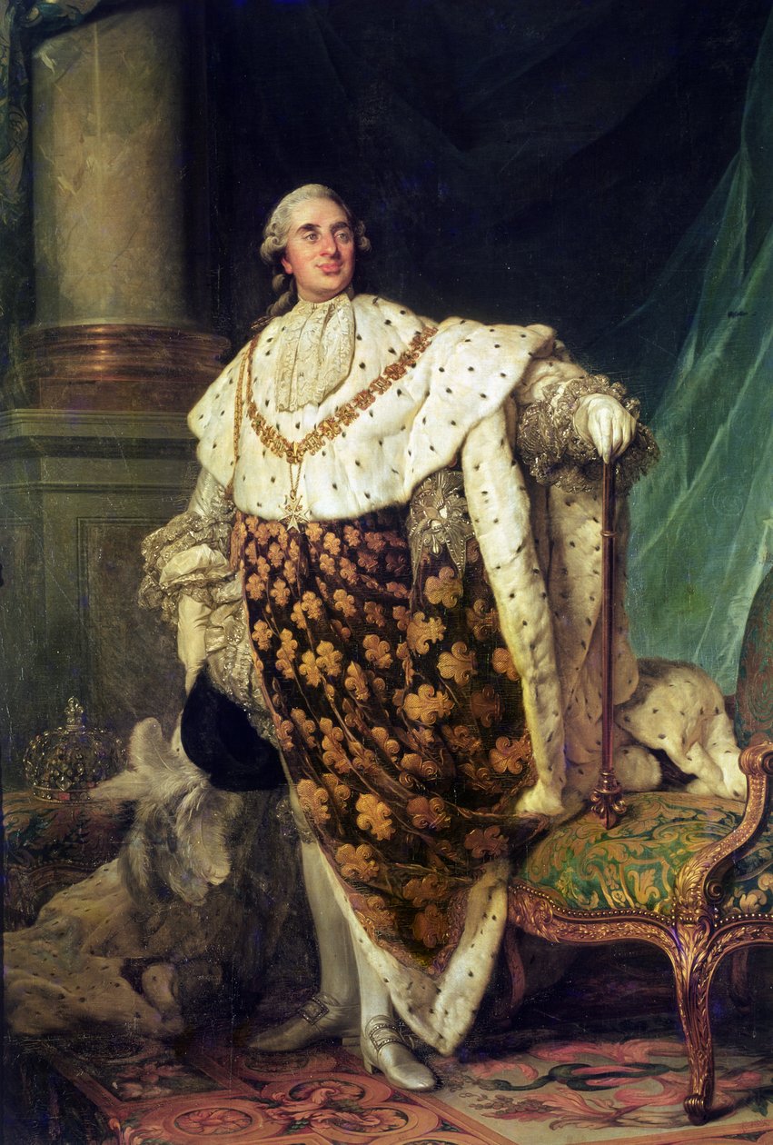लुई XVI (1754-1793), फ्रांस और नवरे के राजा की पूर्ण लंबाई वाले पोर्ट्रेट द्वारा जोसेफ सिफ्रेड डुप्लेसिस