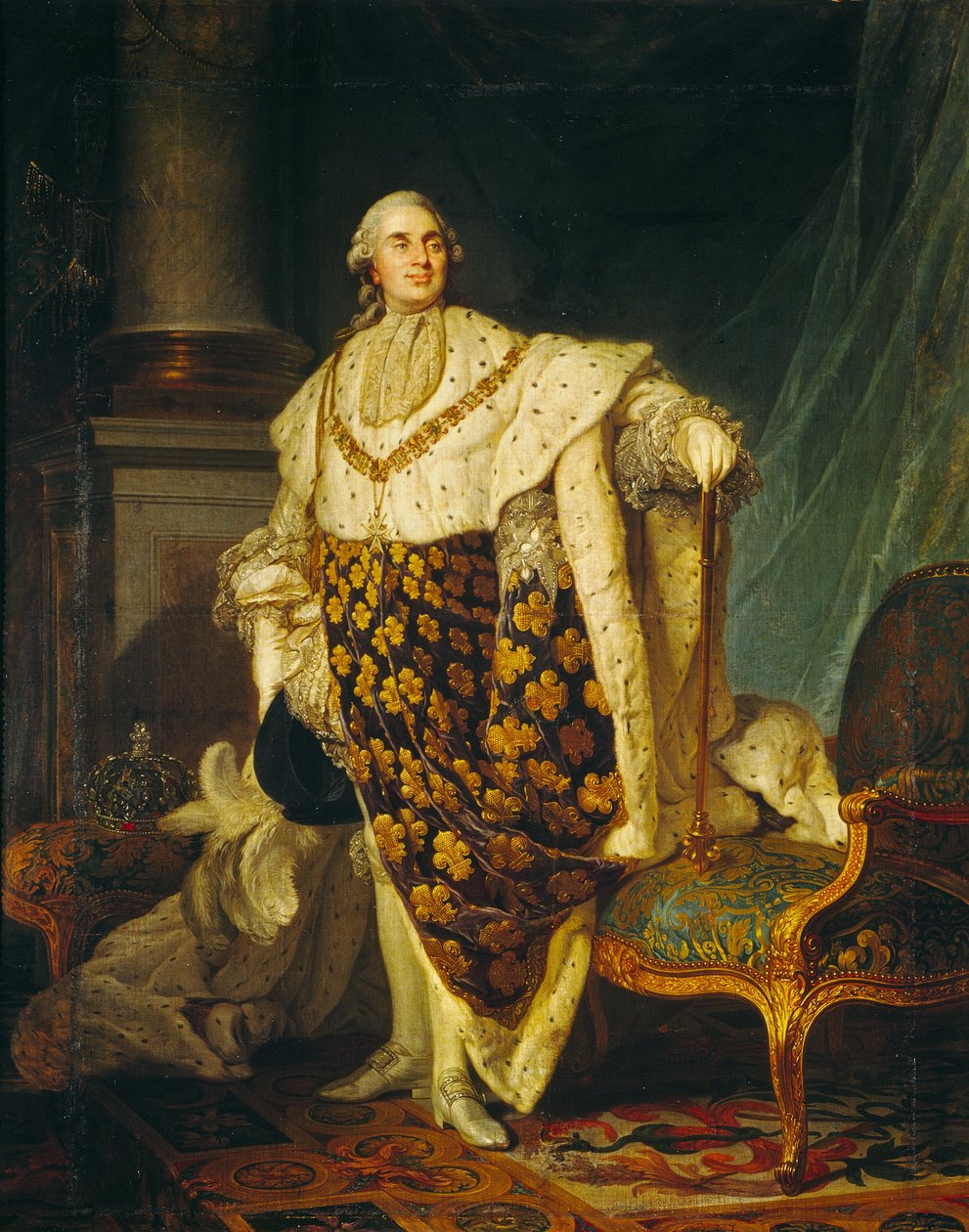 लुई XVI (1754-93) फ्रांस के राजा कोरोनेशन रॉब्स में, 1777 द्वारा जोसेफ सिफ्रेड डुप्लेसिस
