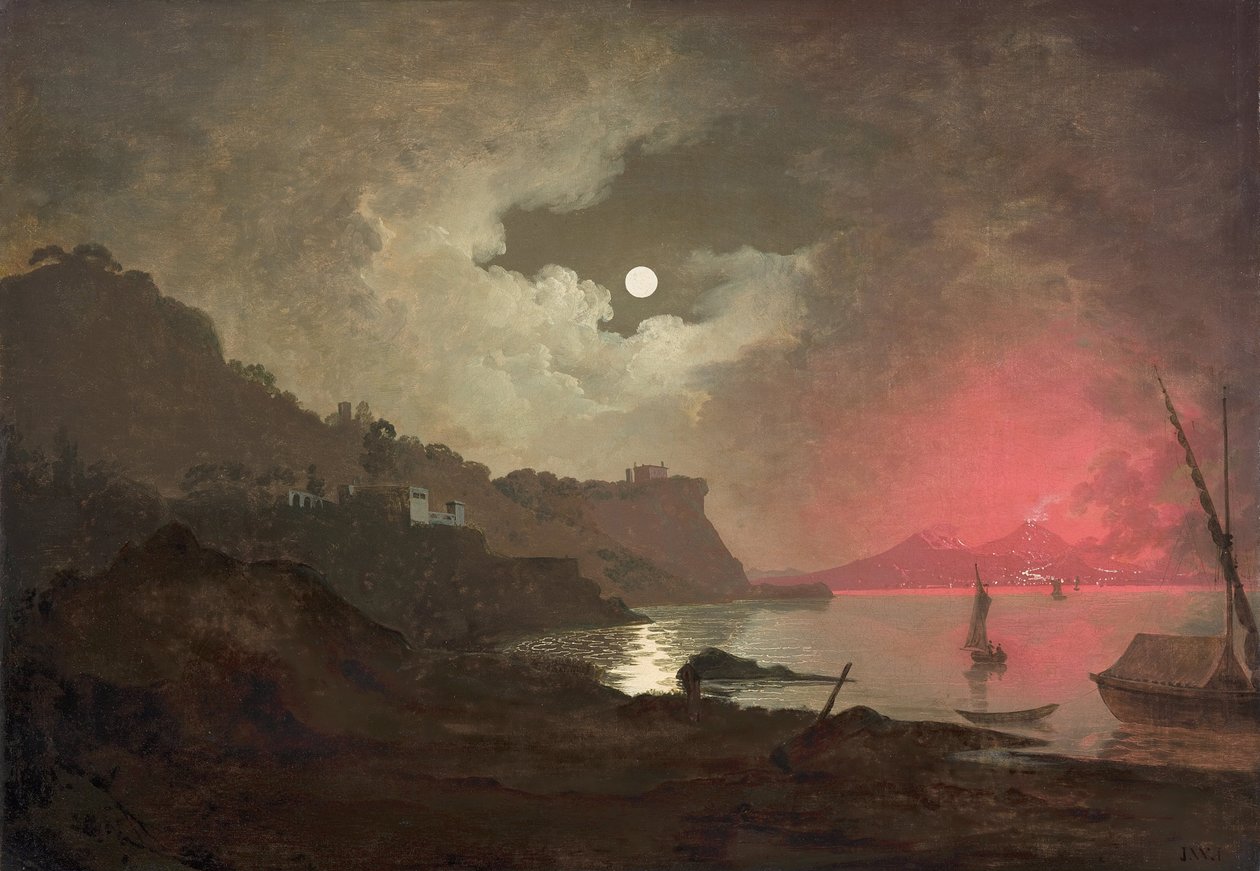 Posillipo, नेपल्स से Vesuvius का एक दृश्य द्वारा डर्बी के जोसेफ राइट