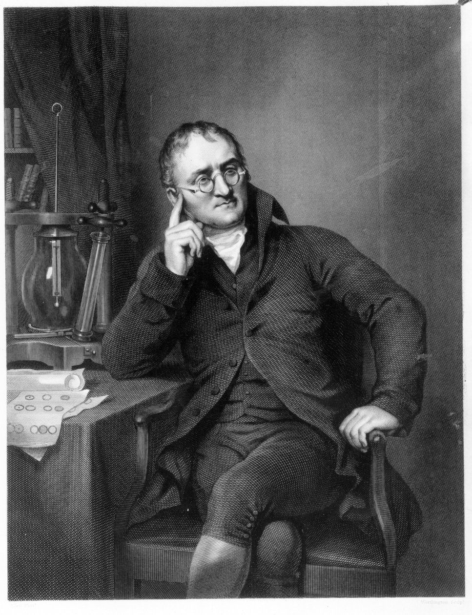 जॉन डाल्टन, विलियम हेनरी वर्थिंगटन द्वारा उत्कीर्ण, c.1814 द्वारा जोसेफ एलन