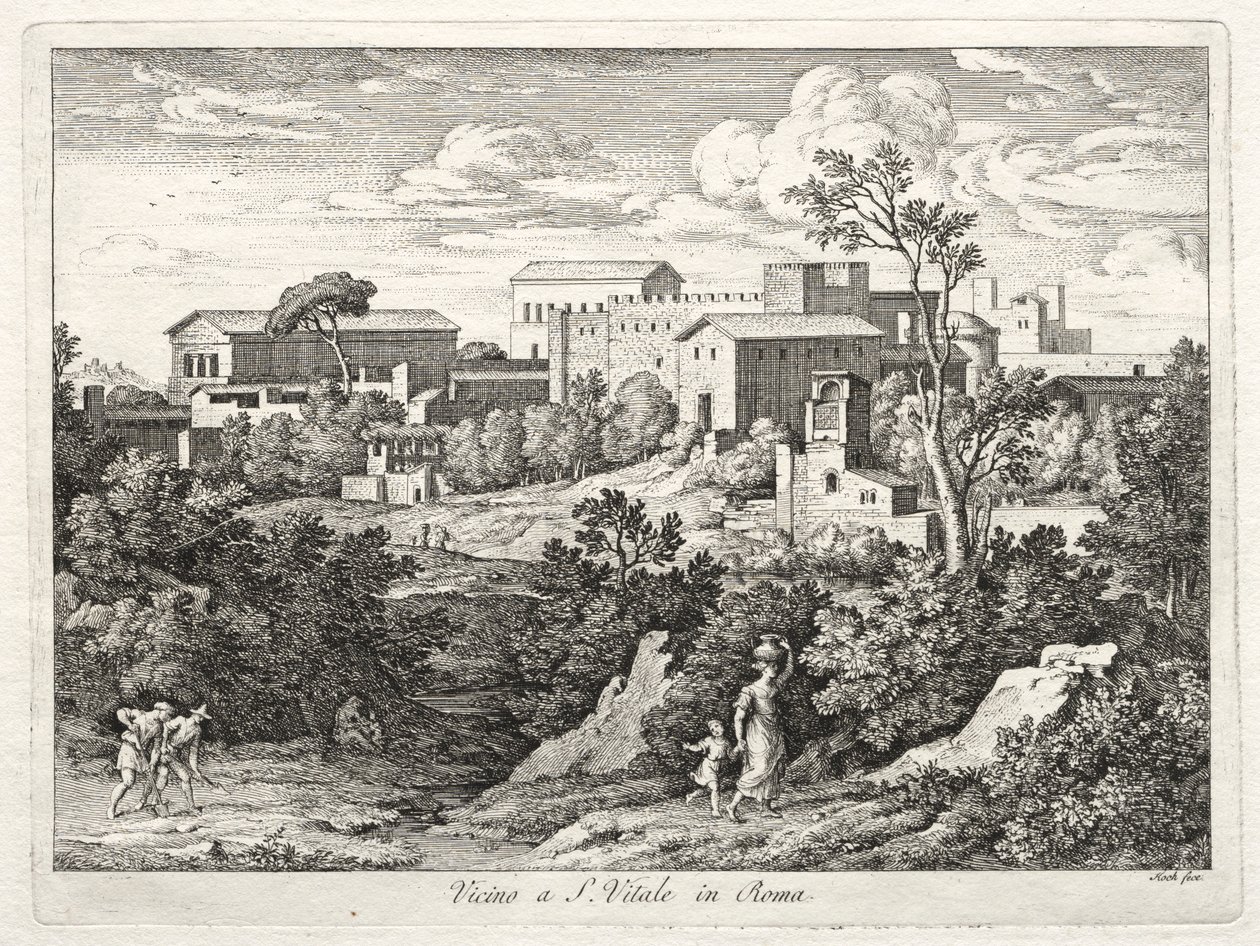सैन विटले, रोम, सी का दृश्य। 1810। द्वारा जोसेफ एंटोन कोच