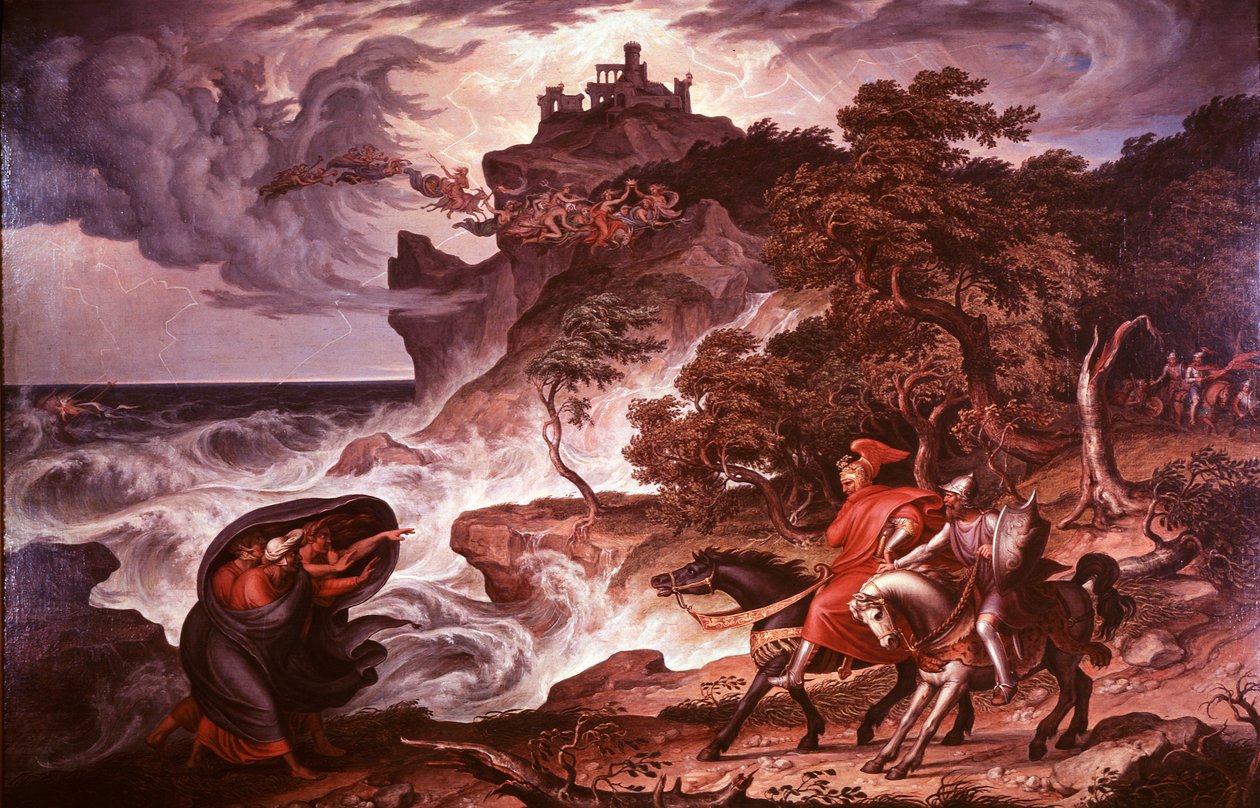 मैकबेथ और चुड़ैलों, 1835 द्वारा जोसेफ एंटन कोक