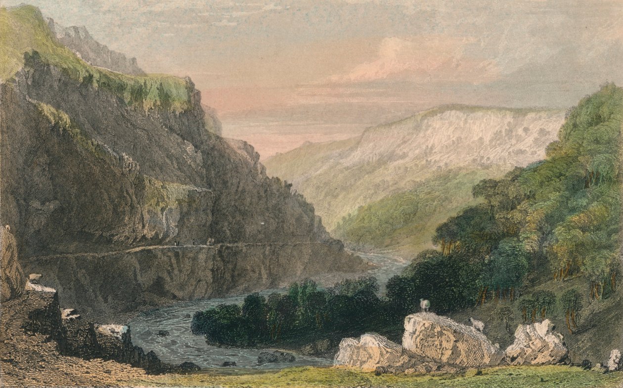 लिन्माउथ की घाटी, उत्तरी डेवोन, c1830। द्वारा जोसेफ क्लेटन बेंटले