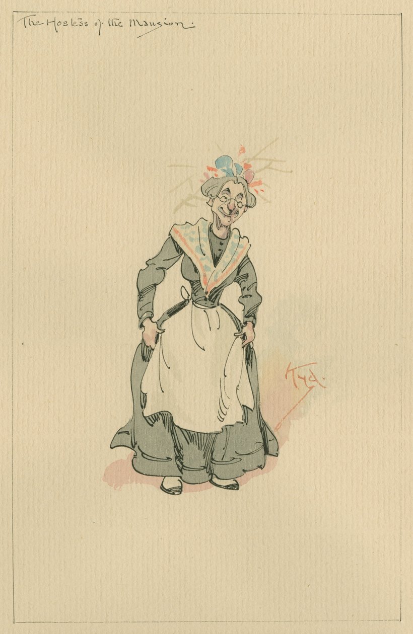 हवेली की परिचारिका, c.1920s (कागज पर wc के साथ कलम und स्याही) द्वारा जोसेफ क्लेटन क्लार्क