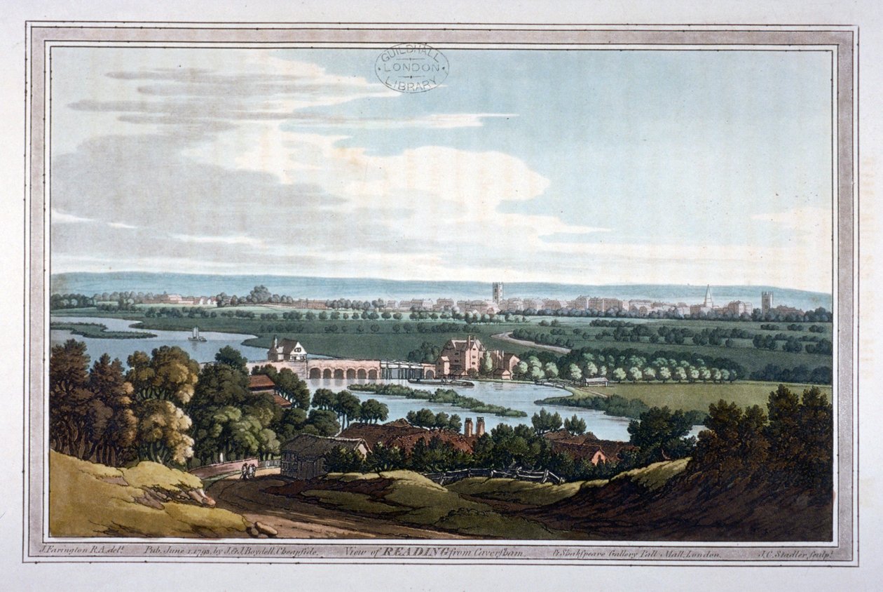 कैवर्शम, बर्कशायर, 1793 से पढ़ने का दृश्य द्वारा जोसेफ कॉन्स्टेंटाइन स्टैडलर