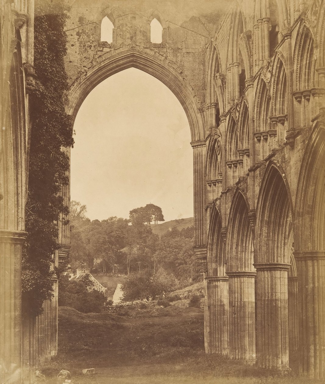 Rievaulx अभय। गाना बजानेवालों का इंटीरियर, 1850 के दशक। द्वारा जोसेफ कुंडल