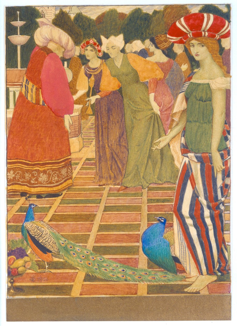 ओल्ड, 1900 (स्याही, wc और गोल्ड पेंट) के लिए नया लैंप द्वारा जोसेफ एडवर्ड साउथॉल