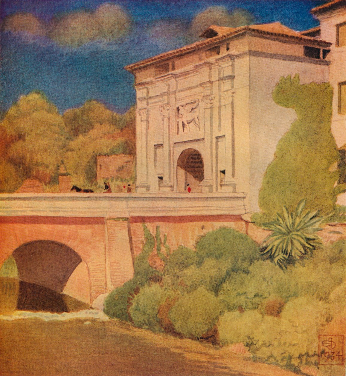 पोर्टा कैवोर, ट्रेविसो, 1934, 1936। द्वारा जोसेफ एडवर्ड साउथॉल
