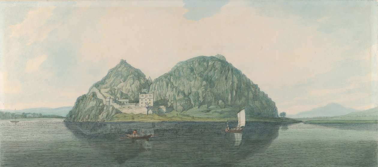 डम्बर्टन रॉक फ्रॉम द साउथ, 1788। द्वारा जोसेफ फरिंगटन