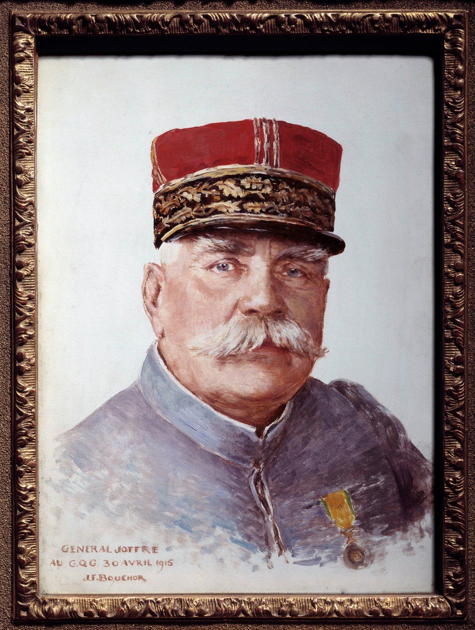 जोसेफ फेलिक्स बाउचर (1853-1937) द्वारा जनरल जोफ्रे का पोर्ट्रेट (1852-1931), फ्रांस पेंटिंग का मार्शल। 1915. मंद। 0.33x0.24 मीटर। पेरिस, मुसी कार्नावाले द्वारा जोसेफ फेलिक्स बाउचर