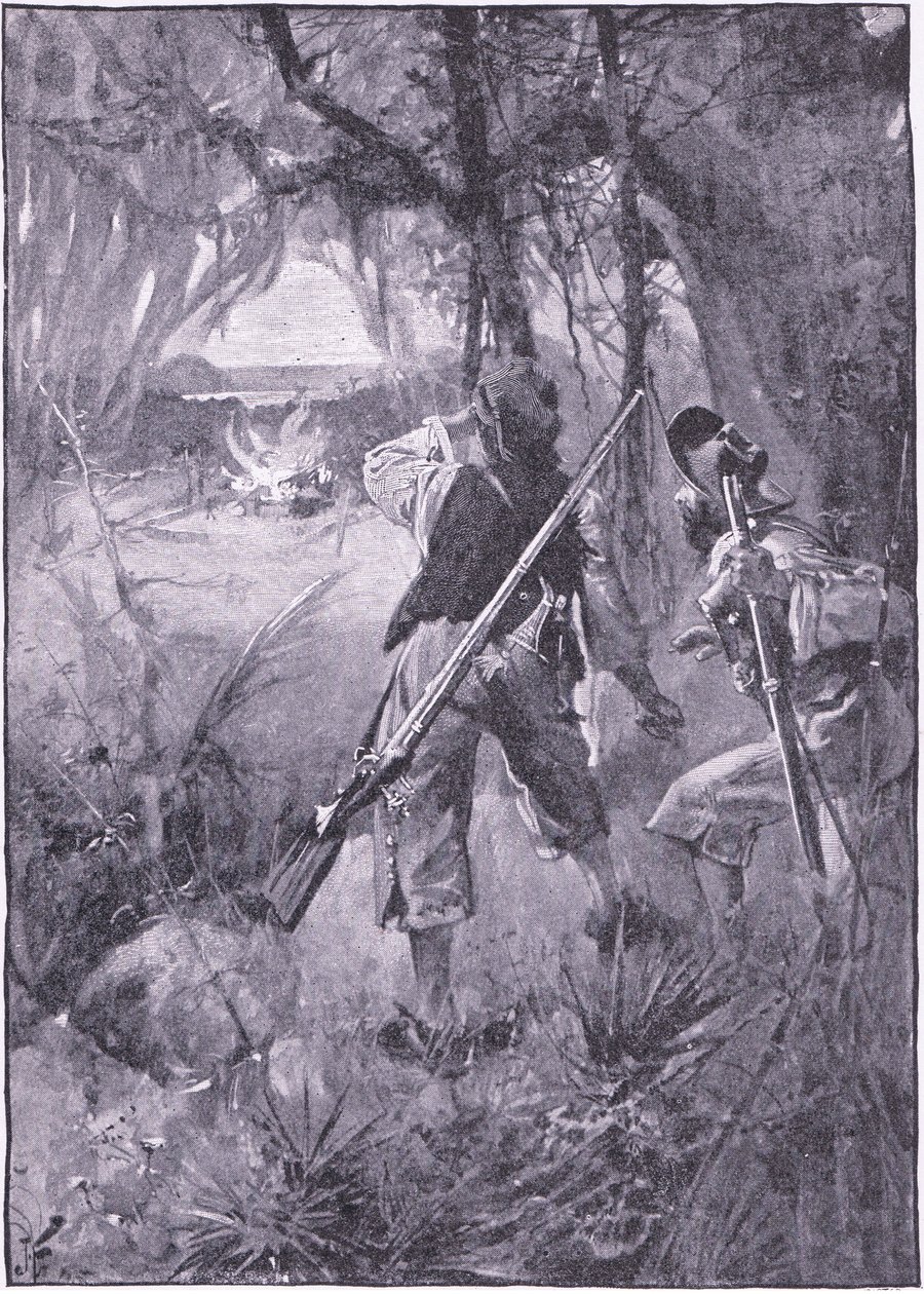 उनकी सभी झोपड़ियाँ और घरेलू सामान एक साथ जल रहे हैं (लिथो) द्वारा जोसेफ फिनमोर