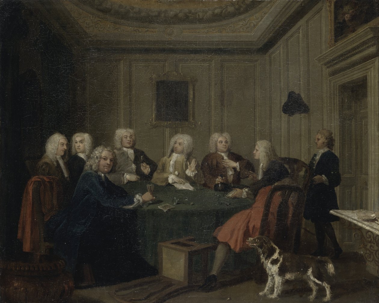 ए क्लब ऑफ़ जेंटलमैन, c.1730 (कैनवास पर तेल) द्वारा जोसेफ हाईमोर