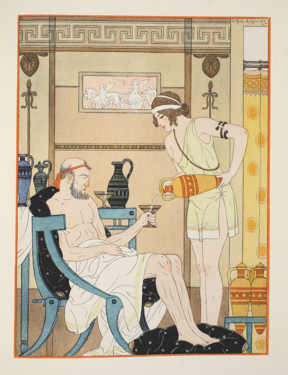 ठंड के लिए जलयोजन, &39;द वर्क्स ऑफ हिप्पोक्रेट्स&39; से चित्रण, 1934 द्वारा जोसेफ कुह्न रेग्नियर