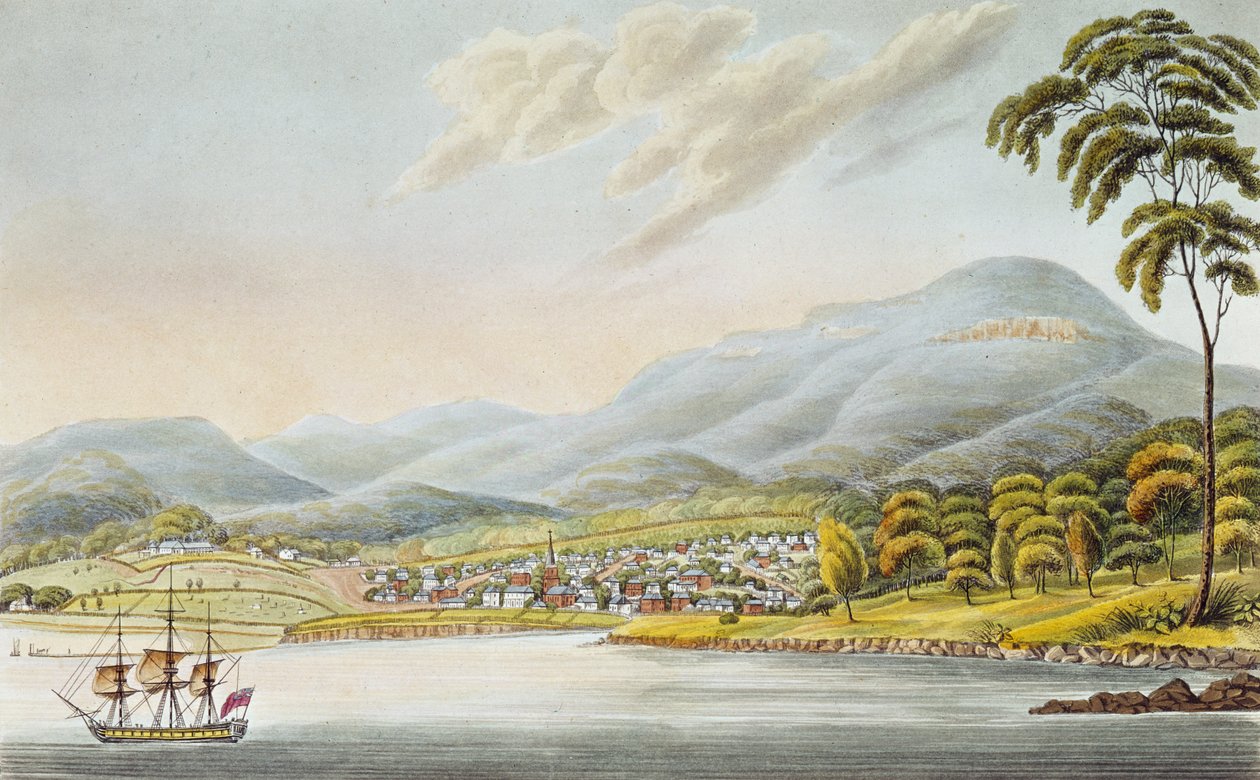 होबार्ट टाउन, 1824 का दृश्य द्वारा जोसेफ लाइकेट