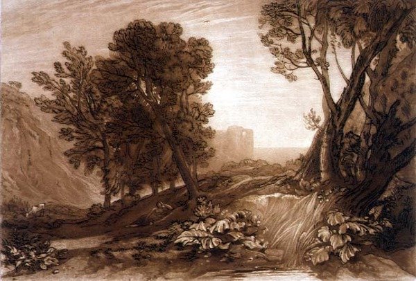 F.53.I सॉलिट्यूड, 'लिबर स्टूडियोरम' से, विलियम साय द्वारा उकेरा गया द्वारा जोसेफ मैलोर्ड विलियम (बाद में) टर्नर