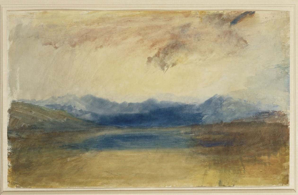 एक झील के साथ एक पहाड़ी लैंडस्केप, c.1820s द्वारा जोसेफ मैलॉर्ड विलियम टर्नर