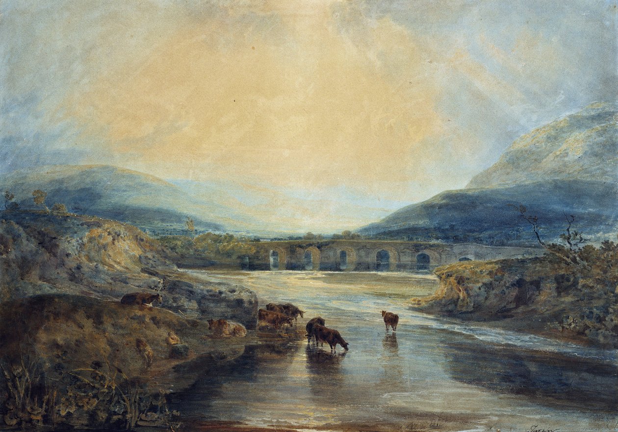 Abergavenny Bridge, मॉनमाउथशायर: एक बरसात के दिन के बाद समाशोधन द्वारा जोसेफ मैलॉर्ड विलियम टर्नर