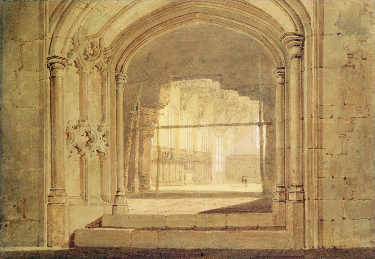 क्राइस्टचर्च हॉल, ऑक्सफोर्ड, c.1800 (कागज पर पानी के रंग) द्वारा जोसेफ मैलॉर्ड विलियम टर्नर