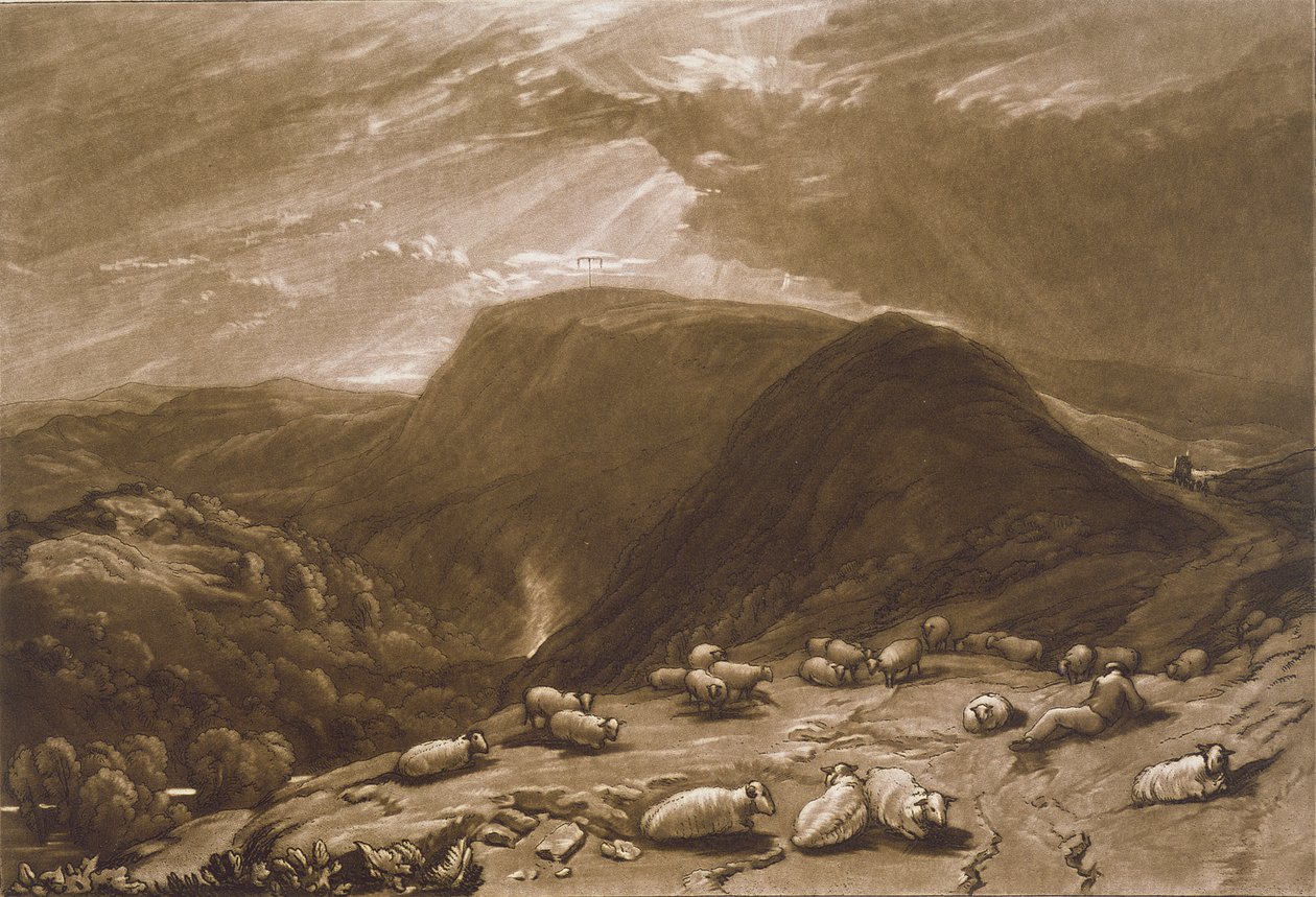 F.25. हिंद हेड हिल, &39;लिबर स्टडियोरम&39; से, रॉबर्ट डनकार्टन, 1811 द्वारा उत्कीर्ण द्वारा जोसेफ मैलॉर्ड विलियम टर्नर