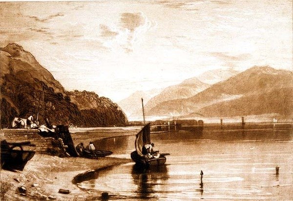 F.35.II इनवेरी पियर, 'लिबर स्टूडियोरम' से, कलाकार द्वारा उकेरा गया द्वारा जोसेफ मैलॉर्ड विलियम टर्नर