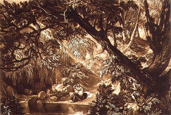 F.66.I एसेकस और हेस्पेरी, 'लिबर स्टूडियोरम' से, कलाकार द्वारा उकेरा गया द्वारा जोसेफ मैलॉर्ड विलियम टर्नर