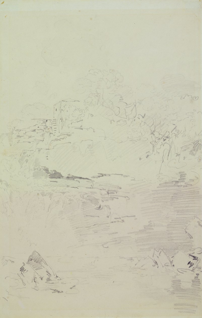 क्लाइड का जलप्रपात, c.1801 (कागज पर पेंसिल) द्वारा जोसेफ मैलॉर्ड विलियम टर्नर