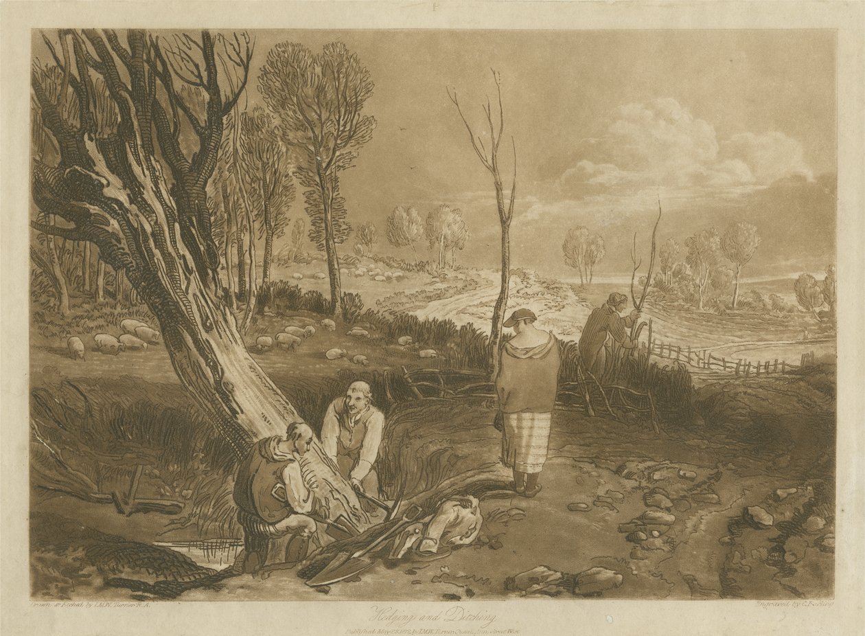 हेजिंग और डिचिंग, c.1860 द्वारा जोसेफ मैलॉर्ड विलियम टर्नर