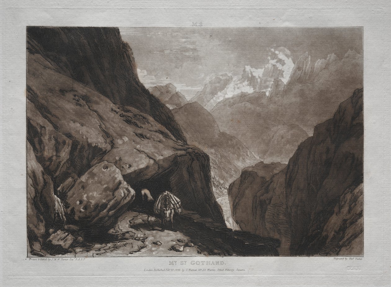 अध्ययन पुस्तक: माउंट. अनुसूचित जनजाति। Gotthard द्वारा जोसेफ मैलॉर्ड विलियम टर्नर