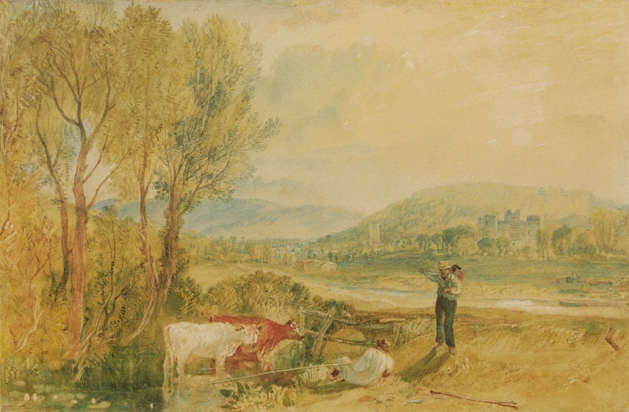 लुलवर्थ कैसल, डोरसेट, c.1820 (वोव पेपर पर स्क्रैच के साथ पानी का रंग) द्वारा जोसेफ मैलॉर्ड विलियम टर्नर