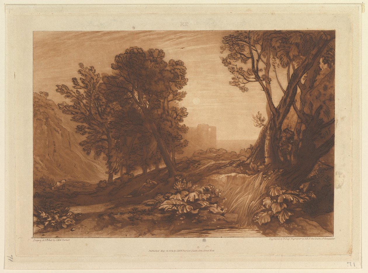 एकांत, या द रीडिंग मैग्डलेन लिबर स्टडियोरम, भाग XI, प्लेट 53, 12 मई, 1814। द्वारा जोसेफ मैलॉर्ड विलियम टर्नर