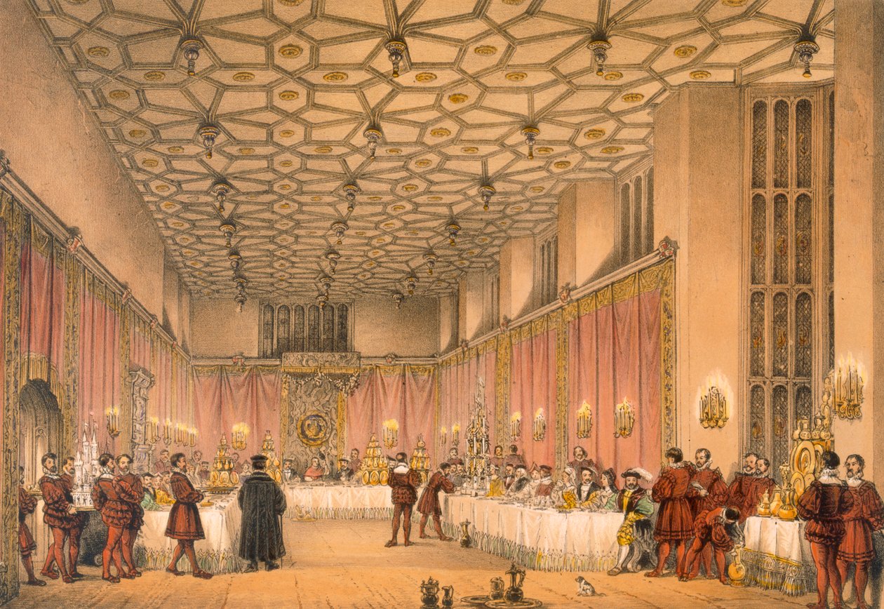 चैंबर, हैम्पटन कोर्ट, पब। 1838. द्वारा जोसेफ नैश