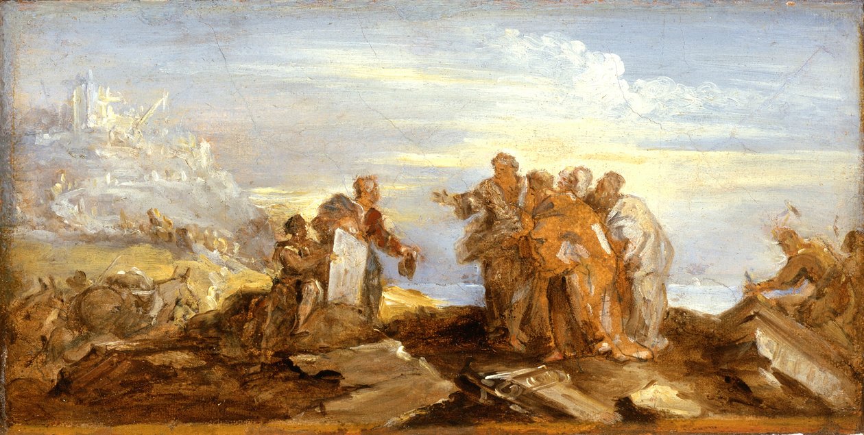 प्राचीन इतिहास से दृश्य, c.1680-90 (कैनवास पर कागज पर तेल) द्वारा जोसेफ परकोल