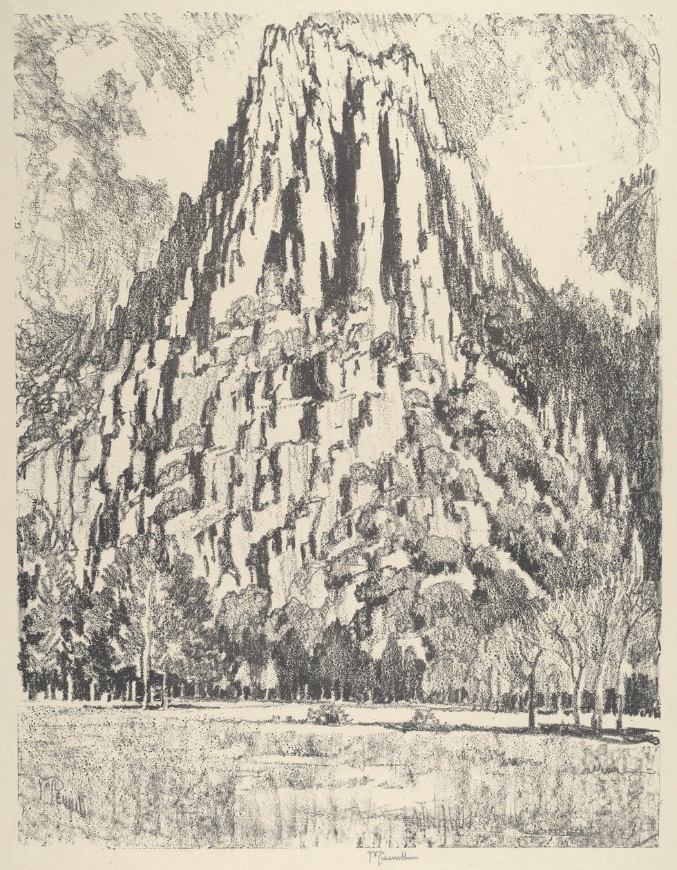 बट्रेसेस, योसेमाइट, 1912। द्वारा जोसेफ पेनेल