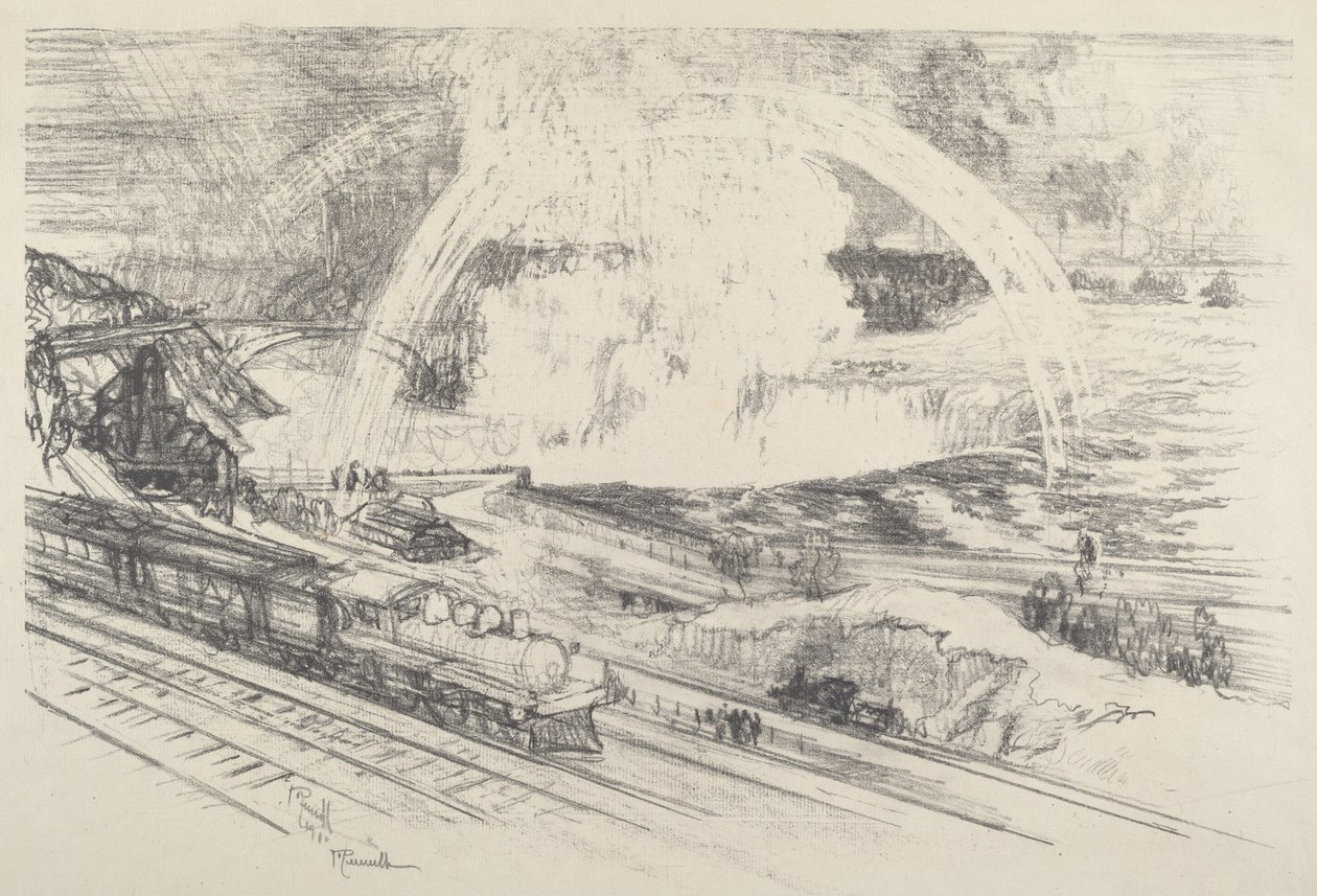 फॉल्स स्टेशन, नियाग्रा, 1910। द्वारा जोसेफ पेनेल