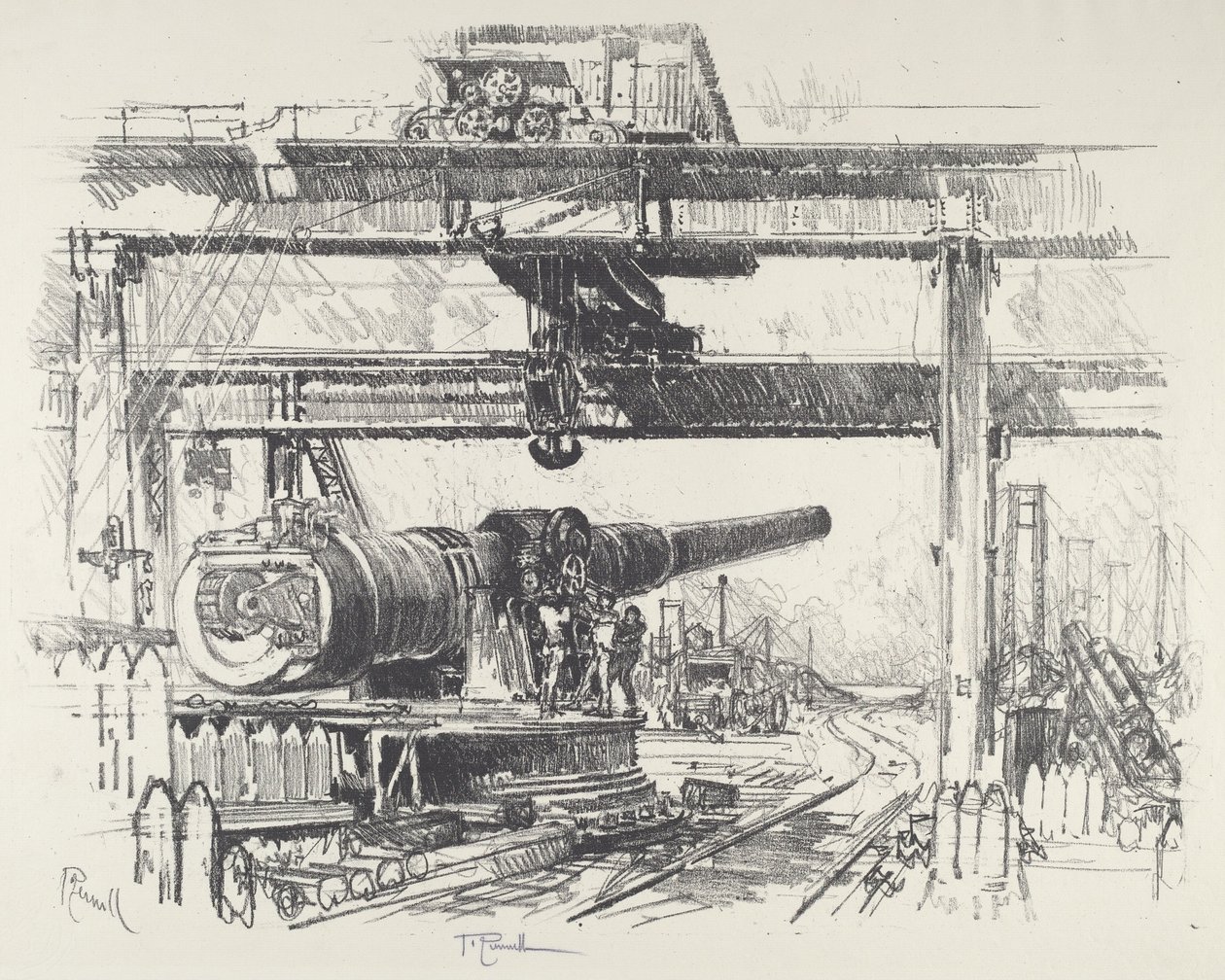 गन-परीक्षण, 1916। द्वारा जोसेफ पेनेल