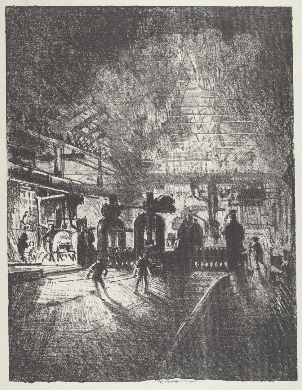 मौत के जबड़ों में, गोले के लिए रोलिंग बार्स, 1916। द्वारा जोसेफ पेनेल