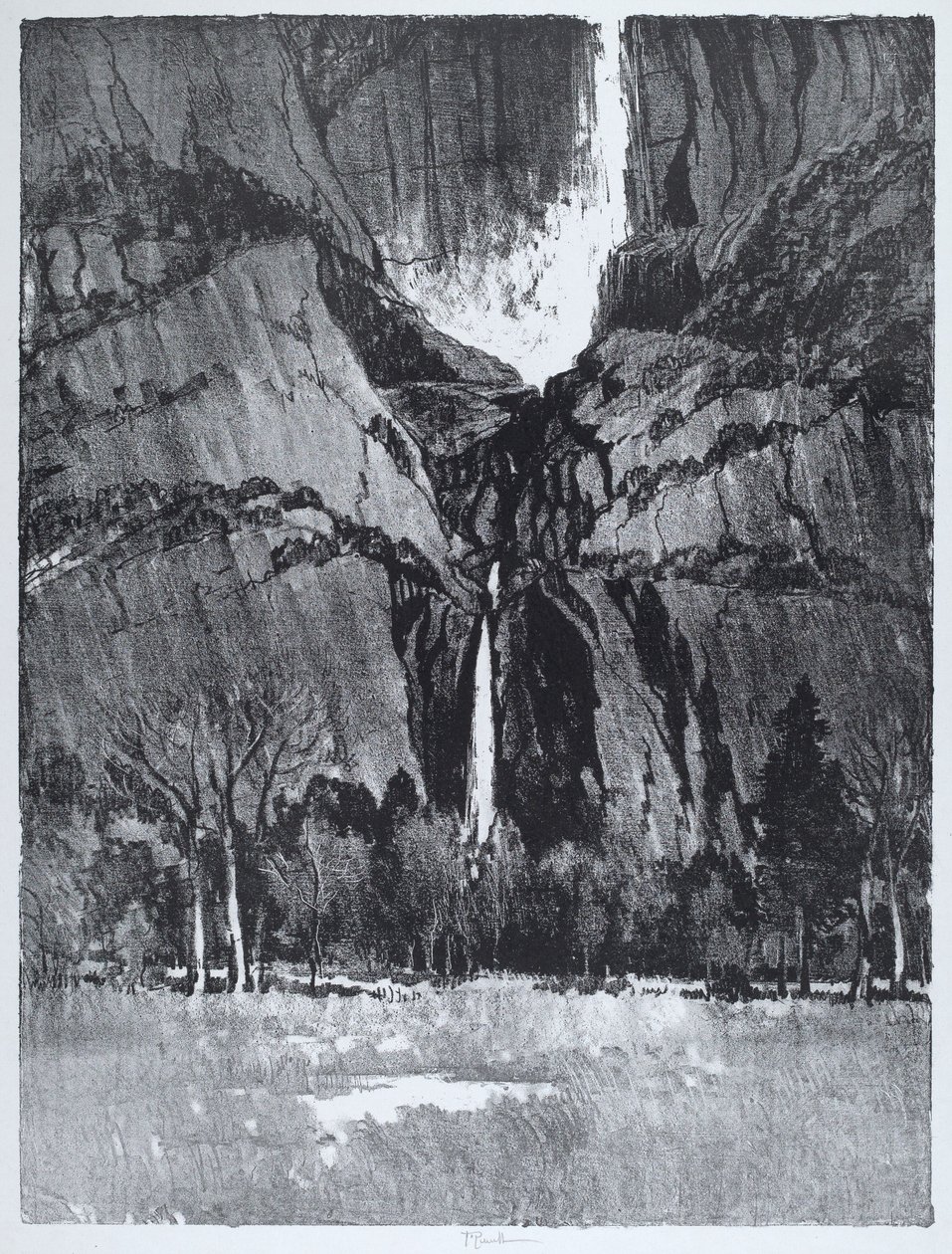 लोअर फॉल्स, योसेमाइट, 1912। द्वारा जोसेफ पेनेल