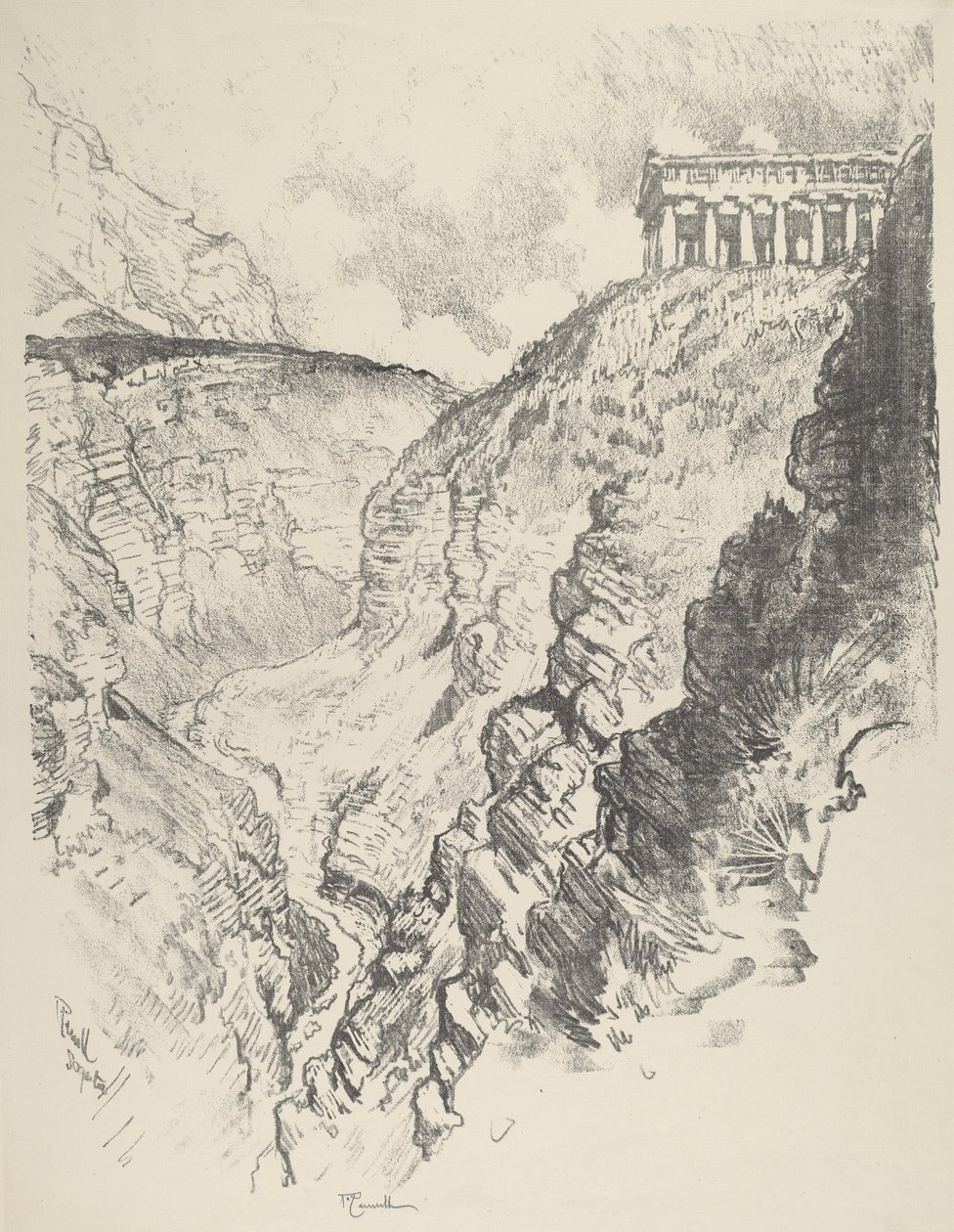 कैनन, सेस्टा, 1913 के ऊपर मंदिर। द्वारा जोसेफ पेनेल